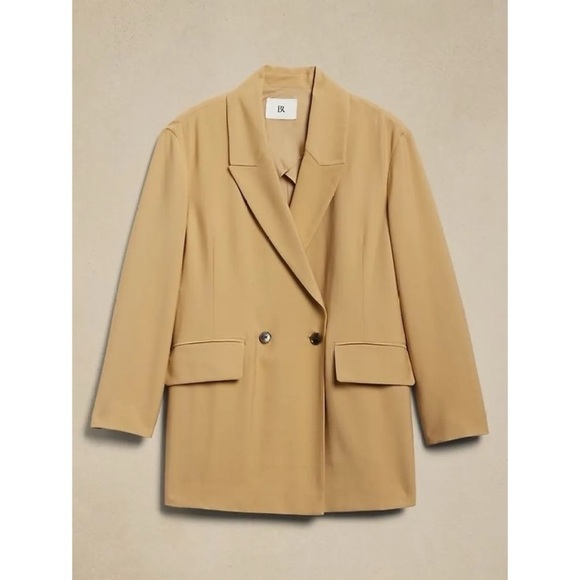NWT BR Relaxed Unstructured Blazer - Desert Plain - Size Medium Petite - Picture 3 of 8